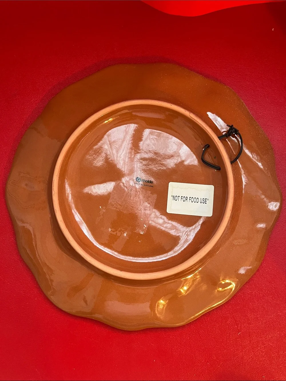Chicken Hen Egg Clay Pottery Decorative Plate marks made portugal 10”1/8 D